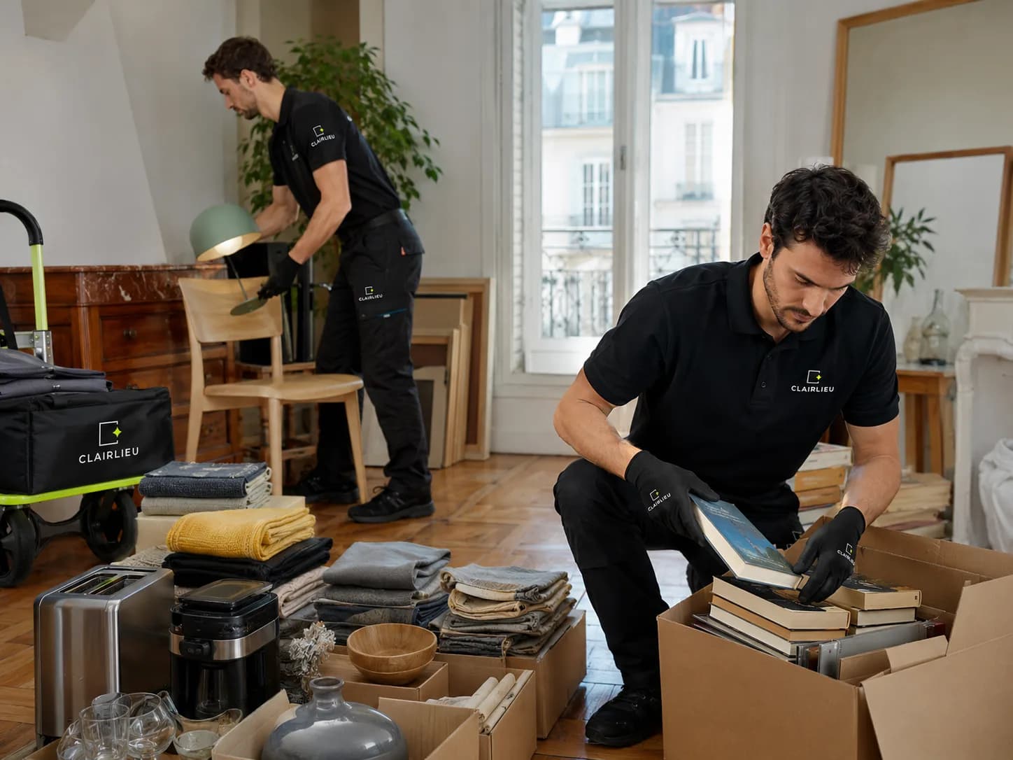 Tri des objets à donner, vendre ou recycler lors d'un débarras