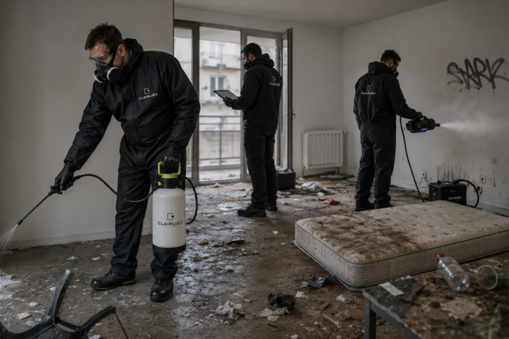 Désinfection après squat : Île-de-France : intervention Clairlieu