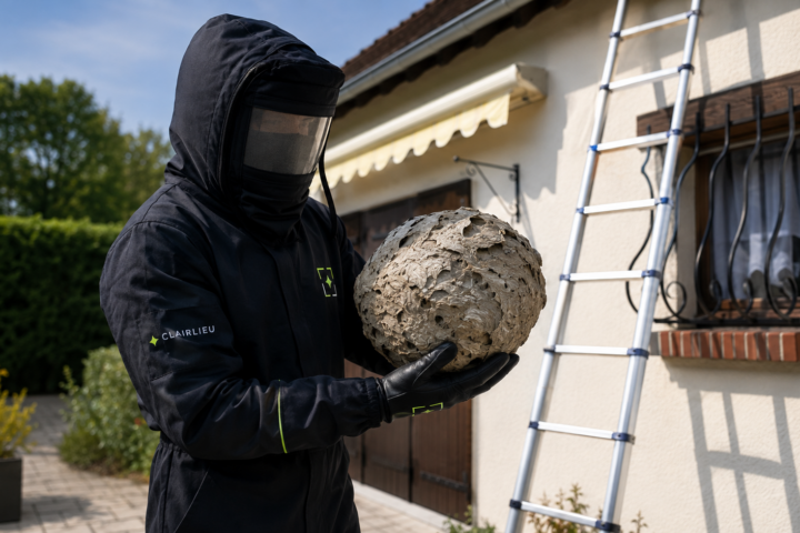 Destruction de nid de guêpes : IDF : intervention Clairlieu